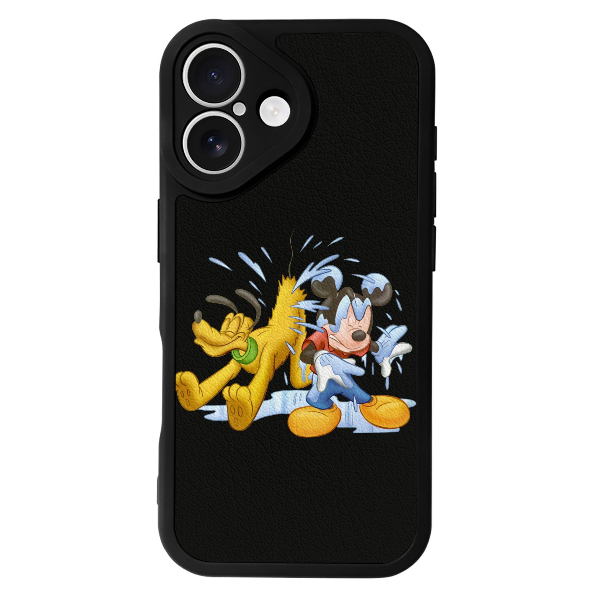 （画像用） ミッキーマウス Mickey Mouse 【iPhone 16シリーズ対応】シリコンスマホケース（レザー調） 材質：シリコン